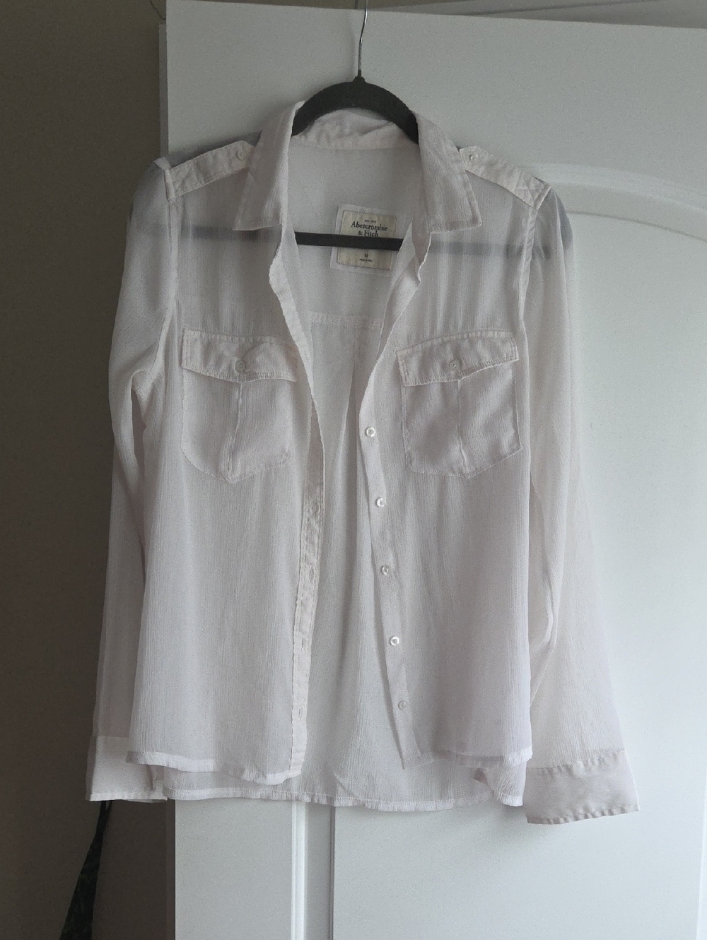 Abercrombie & Fitch Lightweight White Button-Down Shirt